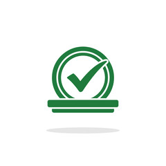 Green Checkmark Icon in Circle with Base - Approval, Success, Validation.