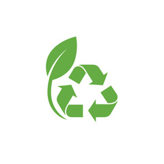 Green Recycle Symbol with Leaf, Eco-Friendly Design, Sustainability Concept.