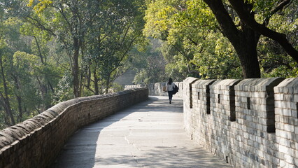 The old Chinese town view surrounded by the bricks made wall on the south of the China
