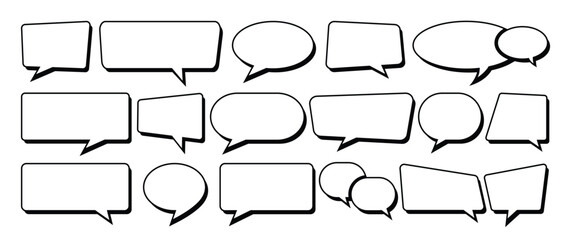 Obraz premium Vector of Blank speech bubbles. Set of speech bubble collection - Comic speech bubbles. Talk bubbles.