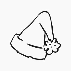 Christmas doodle element santa hat