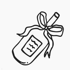 Christmas doodle element champagne bottle