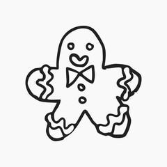 Christmas doodle element gingerbread man