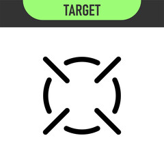 Minimal target or focus point icons in modern style. for design elements related to focus, aim, location, or accuracy, crosshair indicators, precision icon. Color set icon