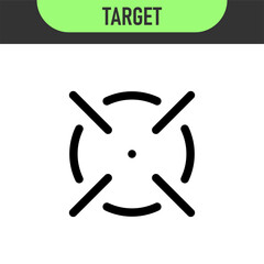 Minimal target or focus point icons in modern style. for design elements related to focus, aim, location, or accuracy, crosshair indicators, precision icon. Color set icon