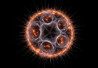 Complex geometric structure revealing novel mathematical relationships and hidden potential within the digital cosmos ,network ,digital ,future