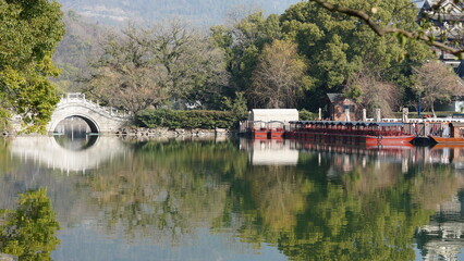 Fototapeta premium The classical Chinese garden buildings view on the south of the China
