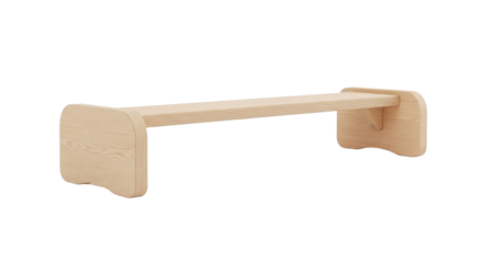 Minimalist Light Natural Wood Product Display Riser Prop isolated on Transparent Background