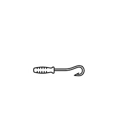 Fishing hook and handle illustration