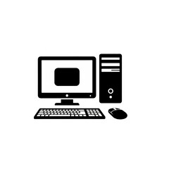 Computer Set Silhouette Icon