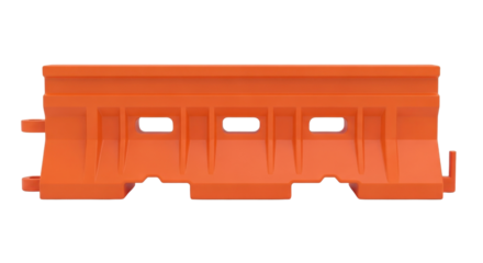Orange Plastic Water-filled Traffic Barrier Isolated Vector Illustration isolated on Transparent Background