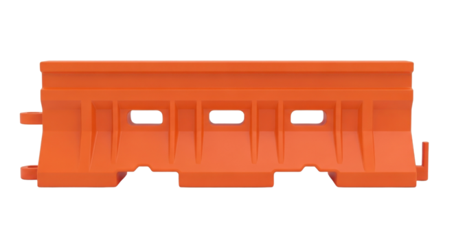 Orange Plastic Water-filled Traffic Barrier Isolated Vector Illustration isolated on Transparent Background
