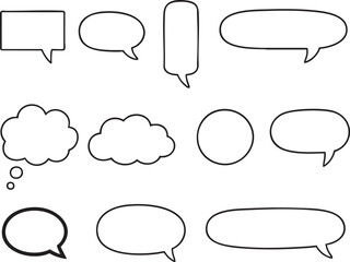 Fototapeta premium Set of comic speech bubbles vector illustration for chat and communication designs