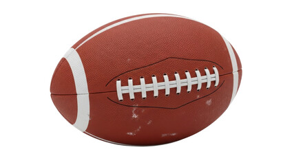 Brown Leather American Football Isolated Product Shot isolated on Transparent Background