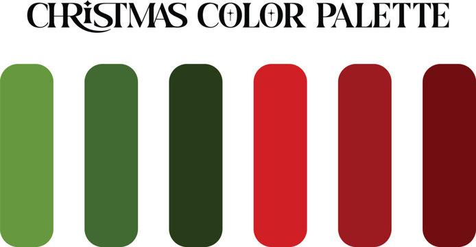 A vibrant christmas color palette featuring festive red and green. - Powered by Adobe