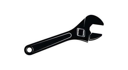 Adjustable wrench vector icon