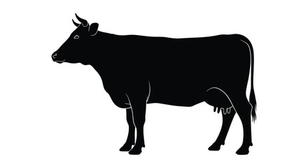 Cow silhouette isolated on white background