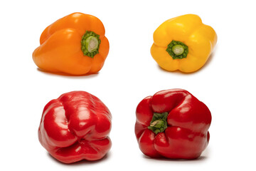 Red bell pepper isolated on a white background.