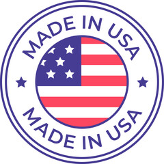 USA made product label with American flag