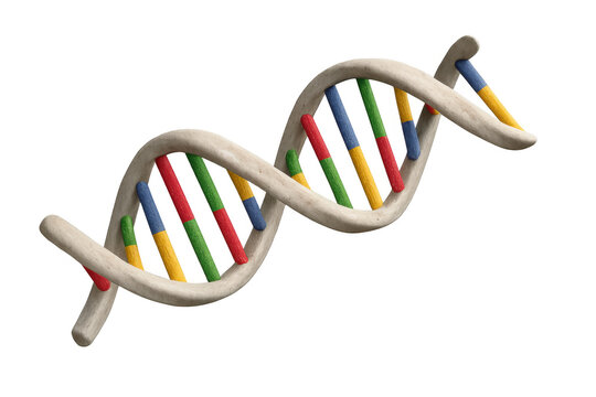 Detailed dna double helix structure with colorful genes representing genetics, biology, and molecular science concept