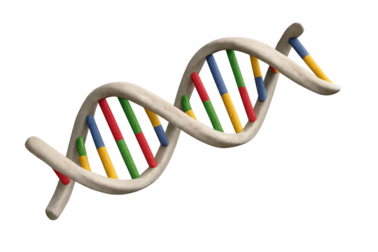 Detailed dna double helix structure with colorful genes representing genetics, biology, and molecular science concept