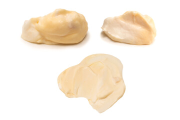 White sauce splashes isolated on white background.