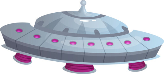 Cartoon flying saucer exploring outer space concept © Tartila