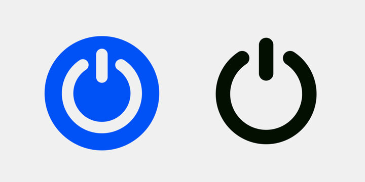 Power On Off Button Icon Set. Essential user interface element for various electronic devices.