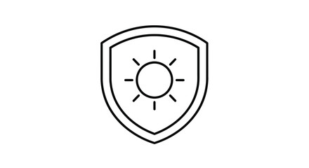 Shield with sun protection icon