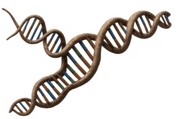 Dna double helix structure, representing genetics, evolution, and biology, with a transparent background