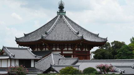 The classical architectures view located in the old temple of the Japan
