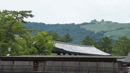 The classical architectures view located in the old temple of the Japan
