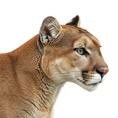 Obraz premium Mountain lion head profile isolated on transparent background