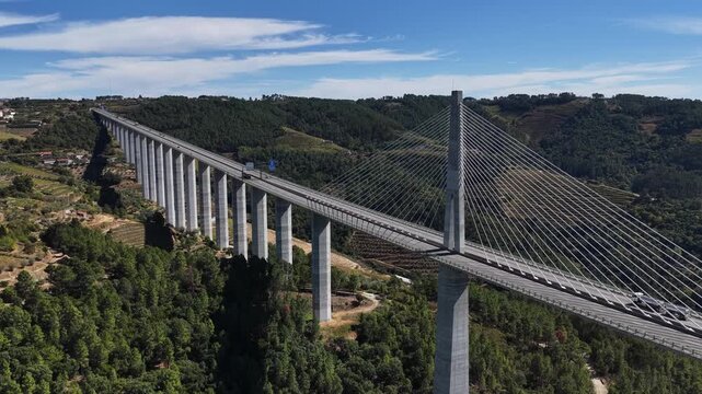 Highway viaduct over a high gap