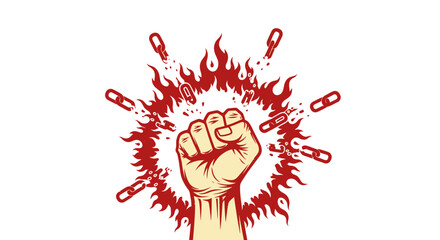 Empowered Fist Breaking Chains Symbol of Freedom, Strength, and Resistance Against Oppression
