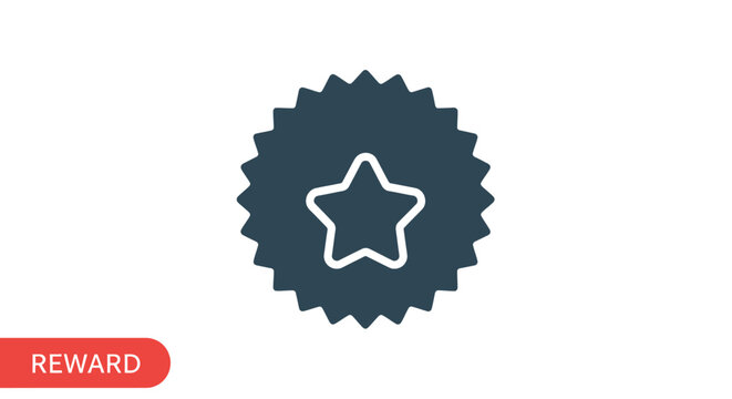 Reward star badge icon