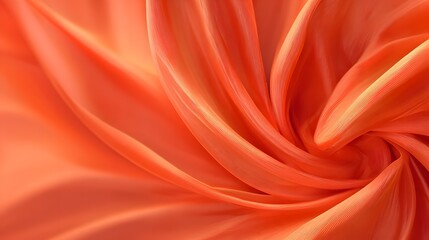 Obraz premium Close-up of luxurious flowing orange silk fabric with elegant folds and soft texture.