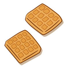 Waffles in Cozy Hand-Drawn Style for Breakfast and Café Designs