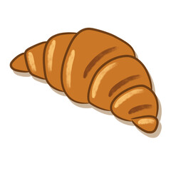 Croissant in Cozy Hand-Drawn Style for Breakfast Bakery Graphics