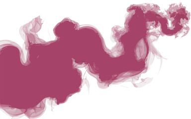 Abstract pink artistic design with ink and a pink feather on a white background, featuring a floral watercolor splash pattern and light texture