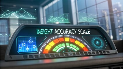 Insight accuracy scale concept. data analysis indicator.