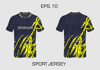 Sport Jersey Design Template with Abstract Pattern and Sponsor Logo Placeholder