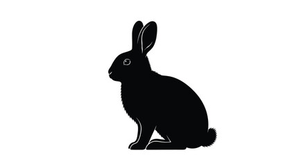 Rabbit silhouette on white