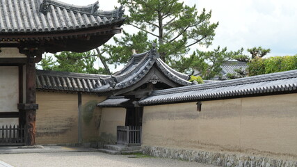 The classical architectures view located in the old temple of the Japan
