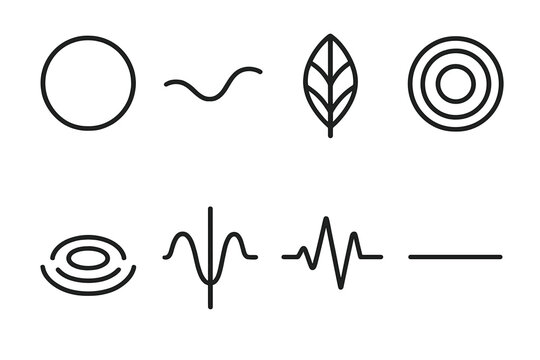 Harmonic Equilibrium Icons. Harmonic Equilibrium linear icon set: balanced circle, soft curve, symmetrical leaf, centered glow orb, dual ripple, aligned path, steady pulse, level
