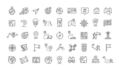 Navigation and Map Icons Set