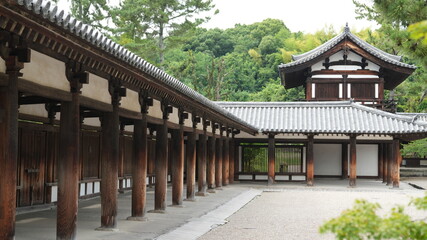 The classical architectures view located in the old temple of the Japan
