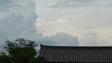 The classical architectures view located in the old temple of the Japan

