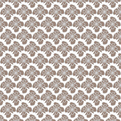 Elegant repeating floral damask pattern with a vintage aesthetic in subtle earth tones