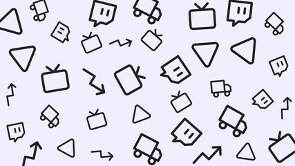 Seamless streaming and digital media icons pattern, technology concept, flat design, white background, top view, graphic illustration - Powered by Adobe